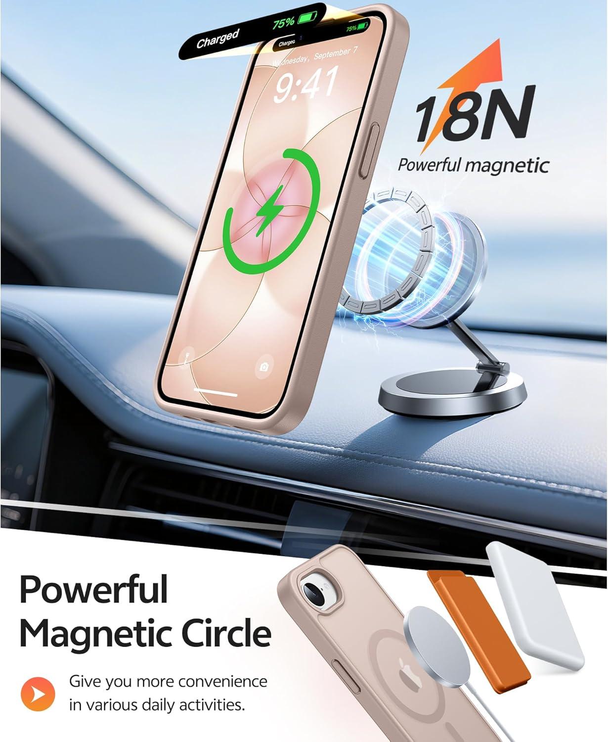 imageFNTCASE for Google Pixel 10a Case Compatible with Magsafe Translucent Matte Cases with Screen Protector Military Grade Shockproof Protective Magnetic Phone Cover for Pixel 10A BlackDesert Gold