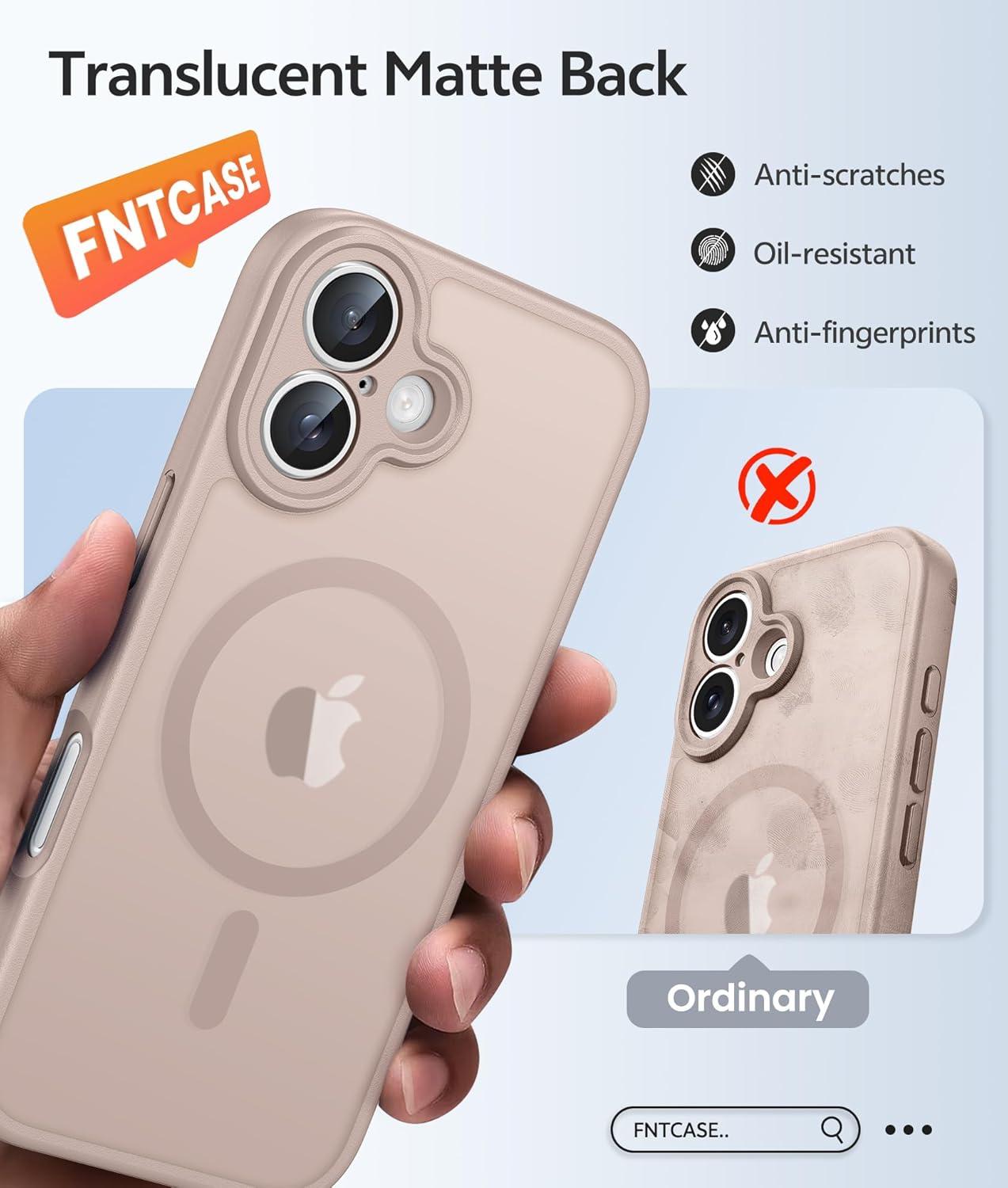 imageFNTCASE for Google Pixel 10a Case Compatible with Magsafe Translucent Matte Cases with Screen Protector Military Grade Shockproof Protective Magnetic Phone Cover for Pixel 10A BlackDesert Gold
