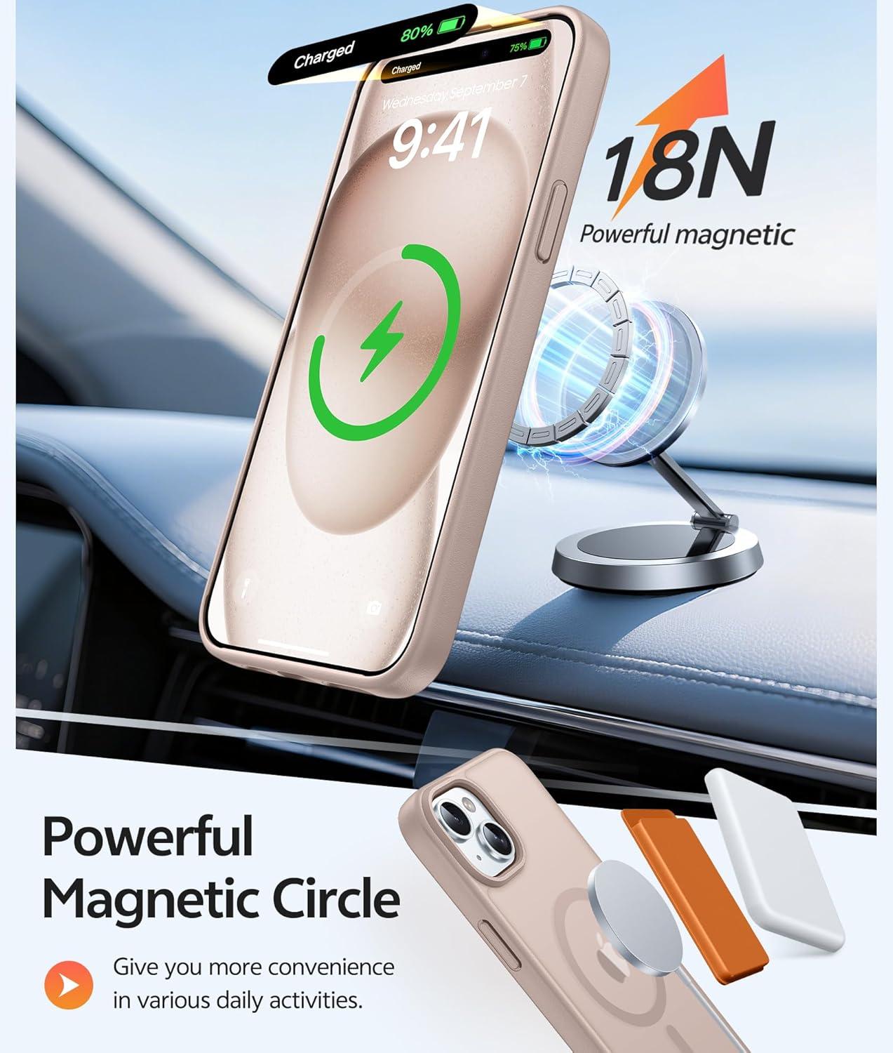 imageFNTCASE for Google Pixel 10a Case Compatible with Magsafe Translucent Matte Cases with Screen Protector Military Grade Shockproof Protective Magnetic Phone Cover for Pixel 10A BlackDesert Gold