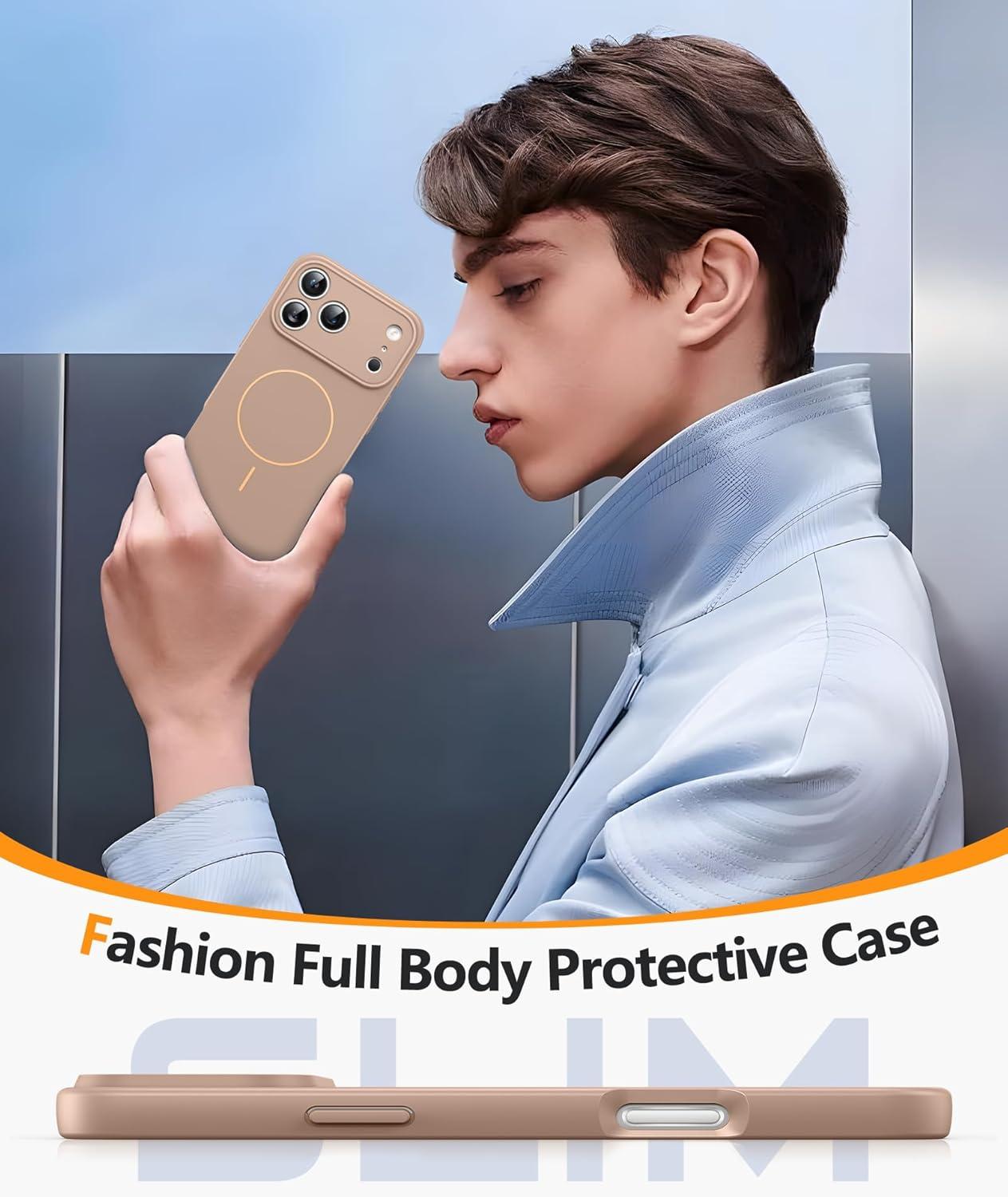 imageFNTCASE for Google Pixel 10a Case Compatible with Magsafe Translucent Matte Cases with Screen Protector Military Grade Shockproof Protective Magnetic Phone Cover for Pixel 10A BlackFull Gold