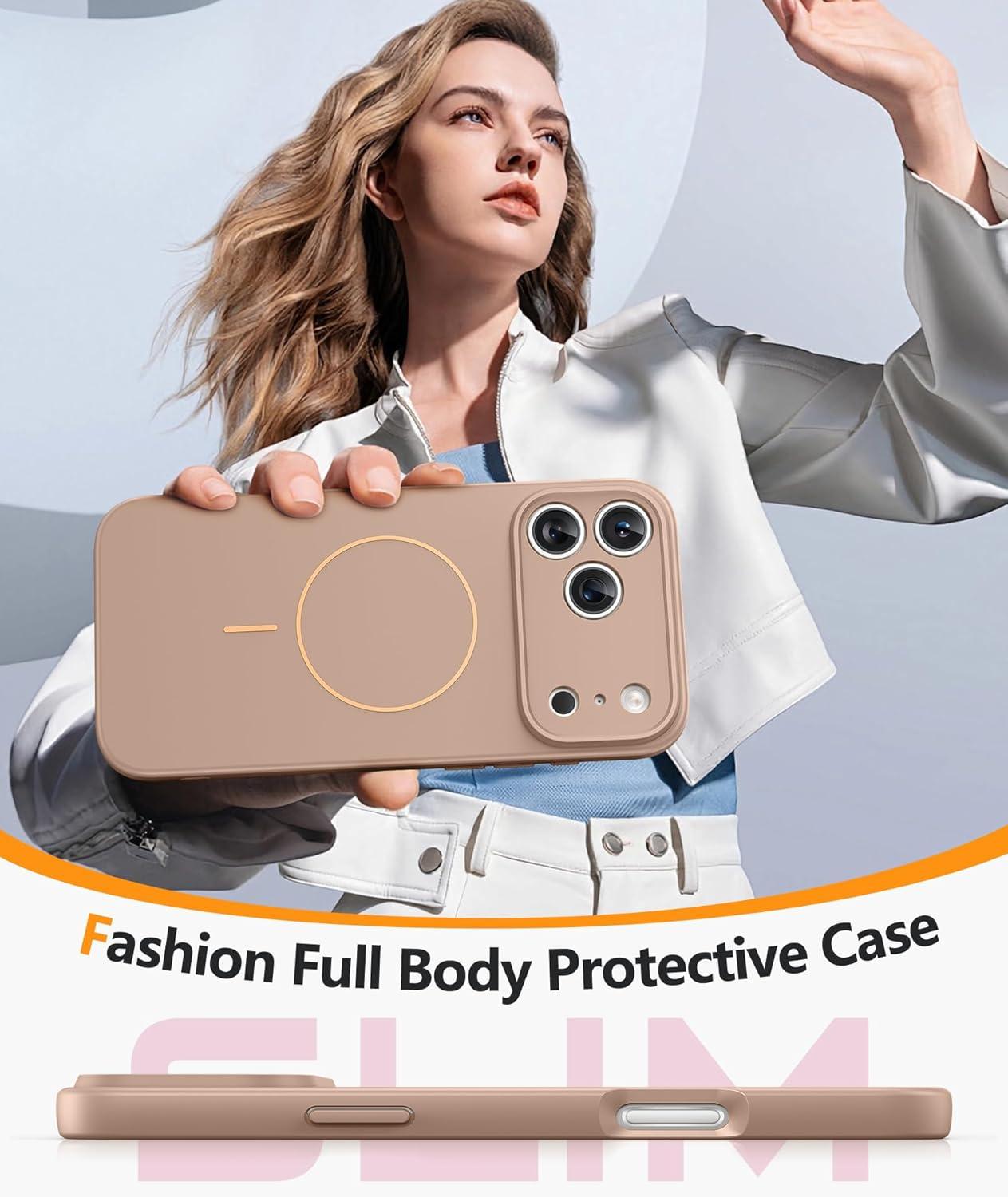 imageFNTCASE for Google Pixel 10a Case Compatible with Magsafe Translucent Matte Cases with Screen Protector Military Grade Shockproof Protective Magnetic Phone Cover for Pixel 10A BlackFull Gold