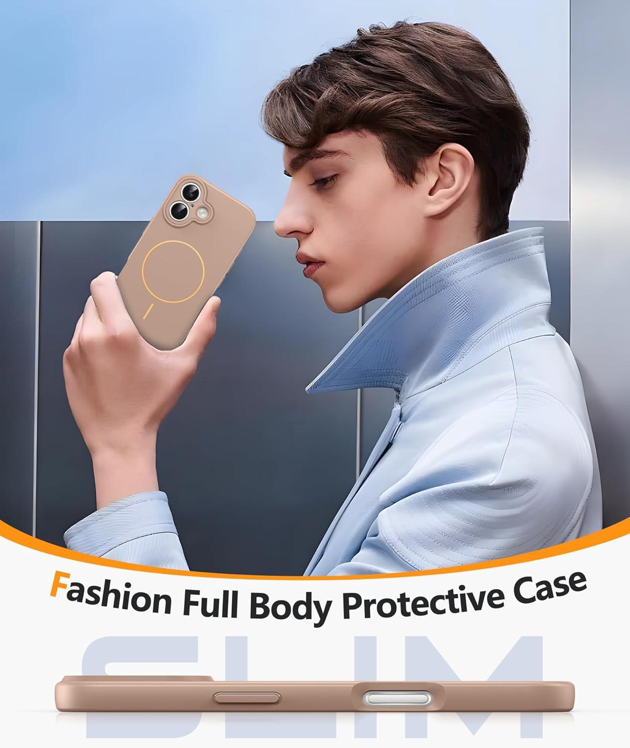 imageFNTCASE for Google Pixel 10a Case Compatible with Magsafe Translucent Matte Cases with Screen Protector Military Grade Shockproof Protective Magnetic Phone Cover for Pixel 10A BlackFull Gold