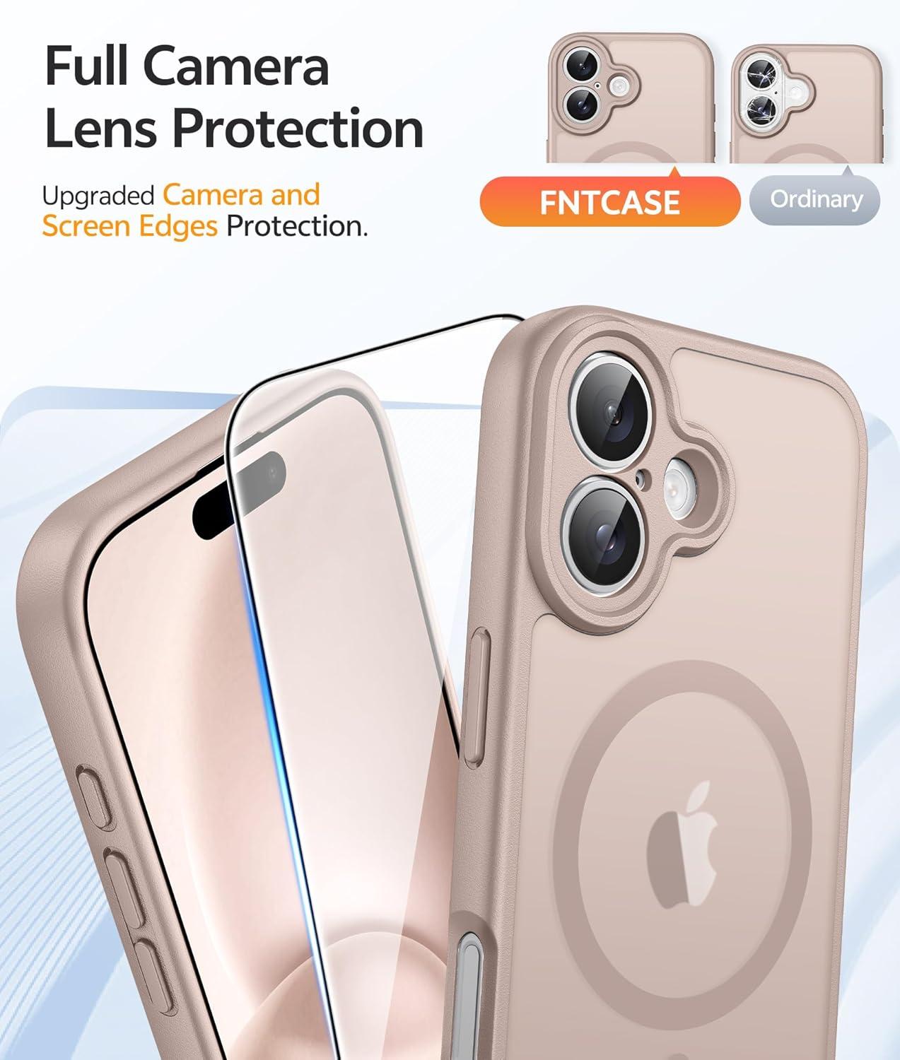 imageFNTCASE for Google Pixel 10a Case Compatible with Magsafe Translucent Matte Cases with Screen Protector Military Grade Shockproof Protective Magnetic Phone Cover for Pixel 10A BlackDesert Gold