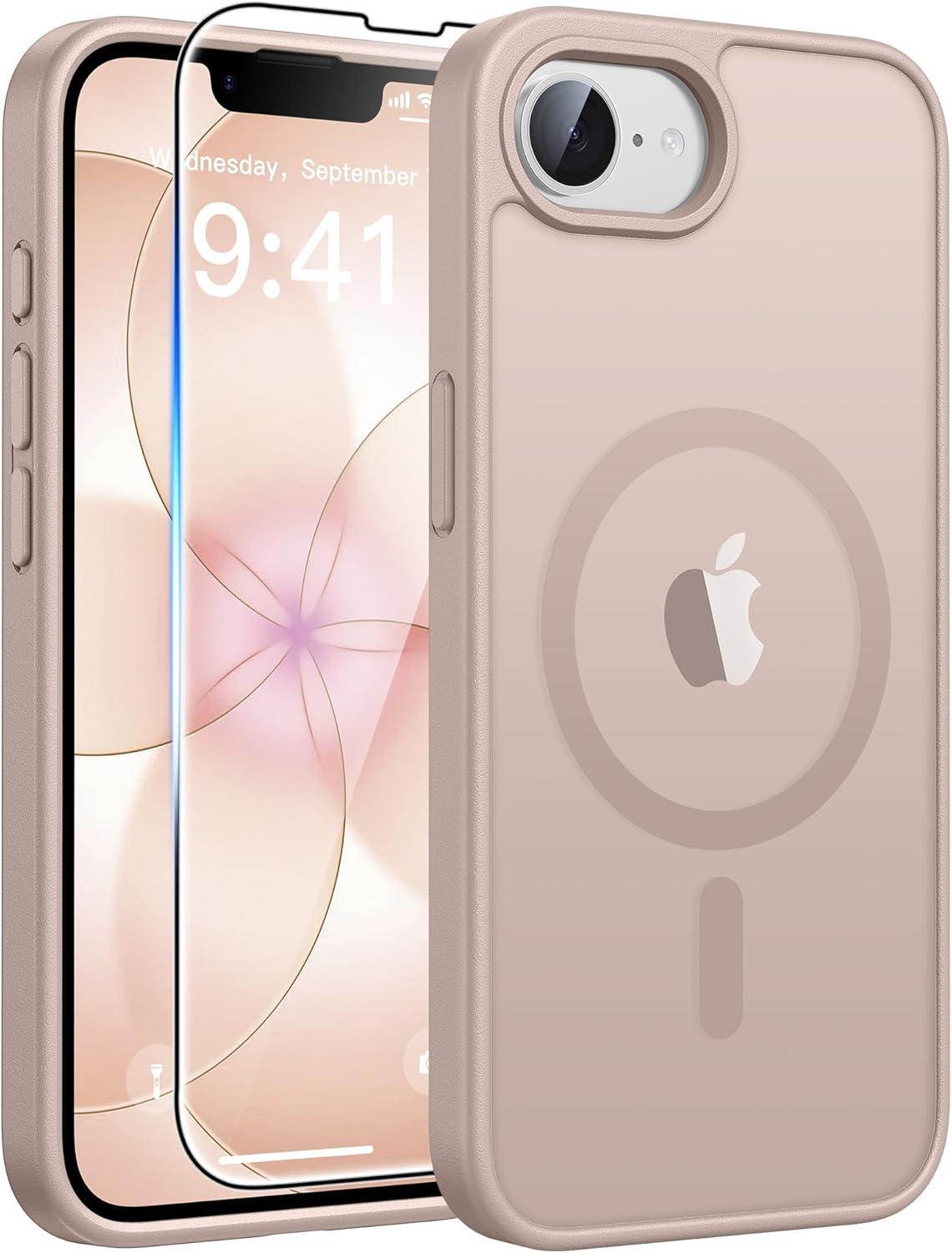 imageFNTCASE for Google Pixel 10a Case Compatible with Magsafe Translucent Matte Cases with Screen Protector Military Grade Shockproof Protective Magnetic Phone Cover for Pixel 10A BlackDesert Gold