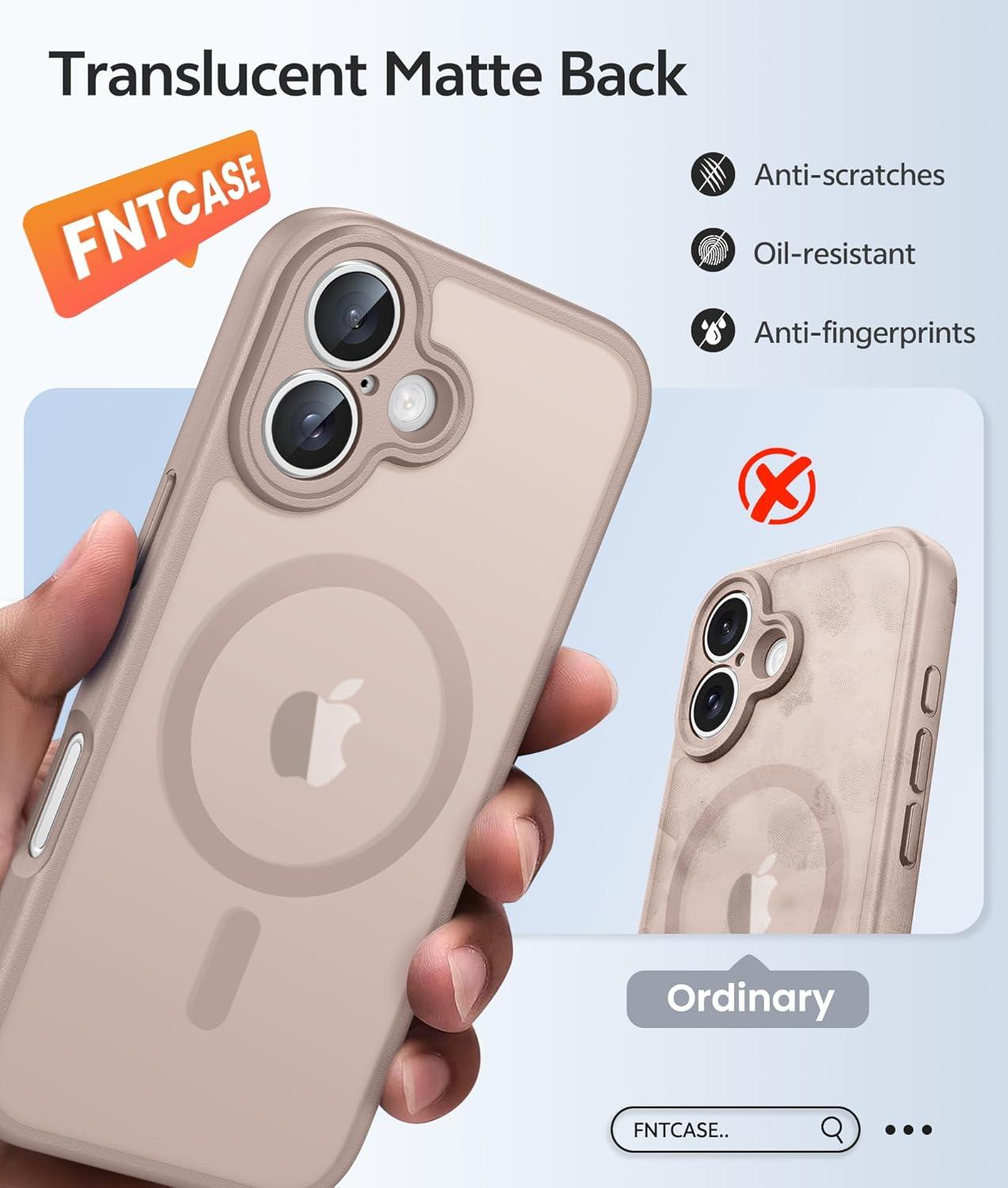imageFNTCASE for Google Pixel 10a Case Compatible with Magsafe Translucent Matte Cases with Screen Protector Military Grade Shockproof Protective Magnetic Phone Cover for Pixel 10A BlackDesert Gold