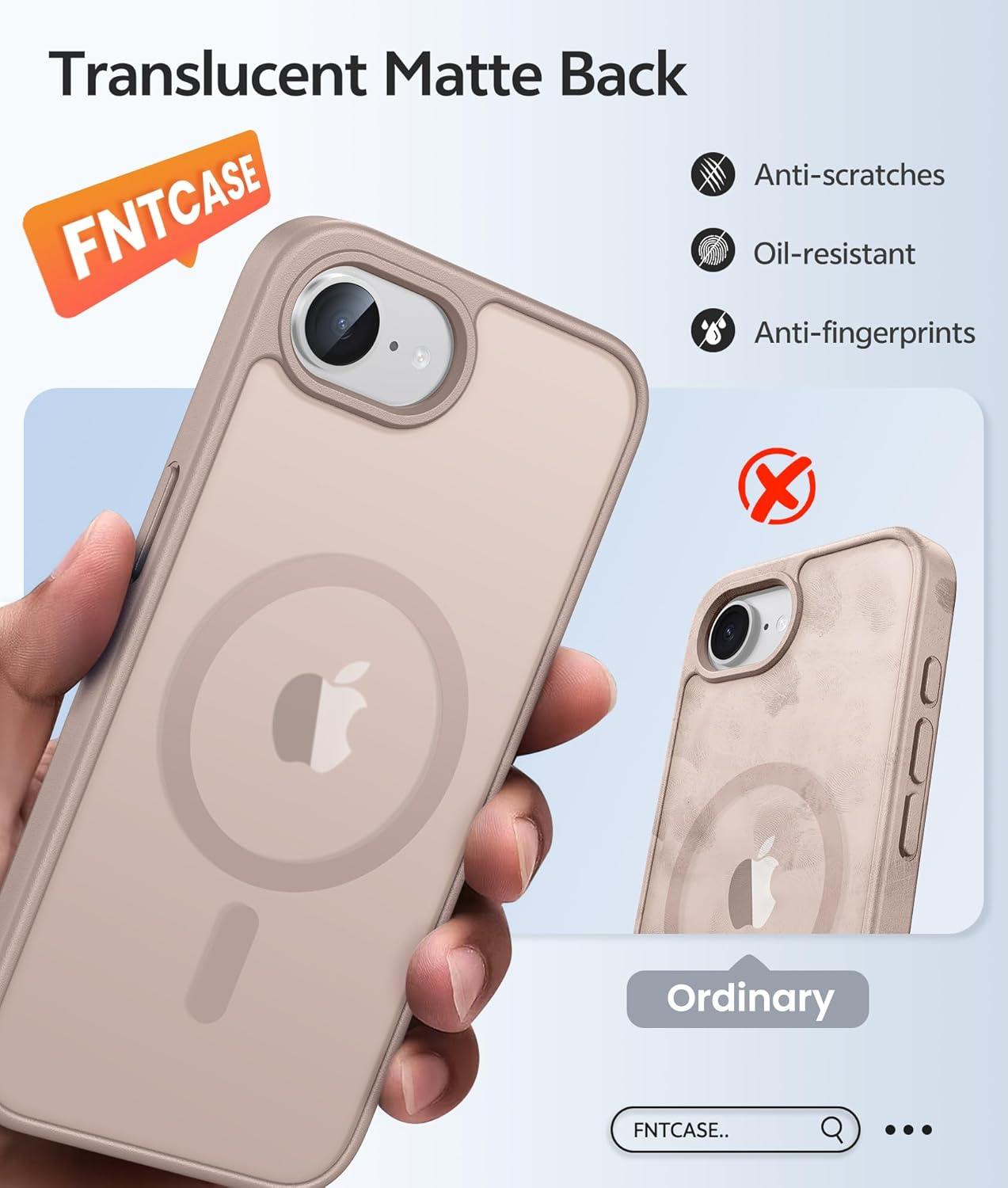 imageFNTCASE for Google Pixel 10a Case Compatible with Magsafe Translucent Matte Cases with Screen Protector Military Grade Shockproof Protective Magnetic Phone Cover for Pixel 10A BlackDesert Gold