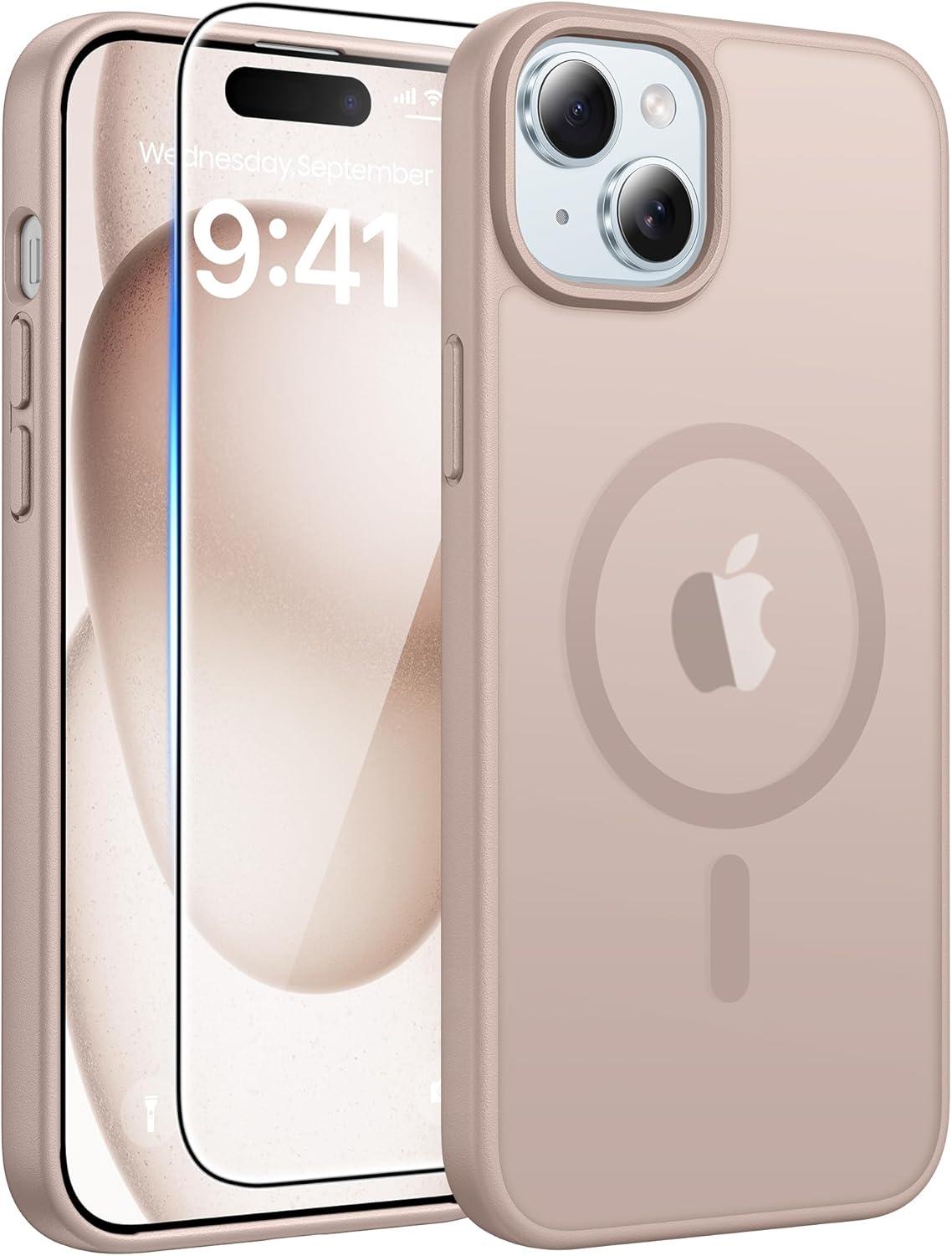 imageFNTCASE for Google Pixel 10a Case Compatible with Magsafe Translucent Matte Cases with Screen Protector Military Grade Shockproof Protective Magnetic Phone Cover for Pixel 10A BlackDesert Gold