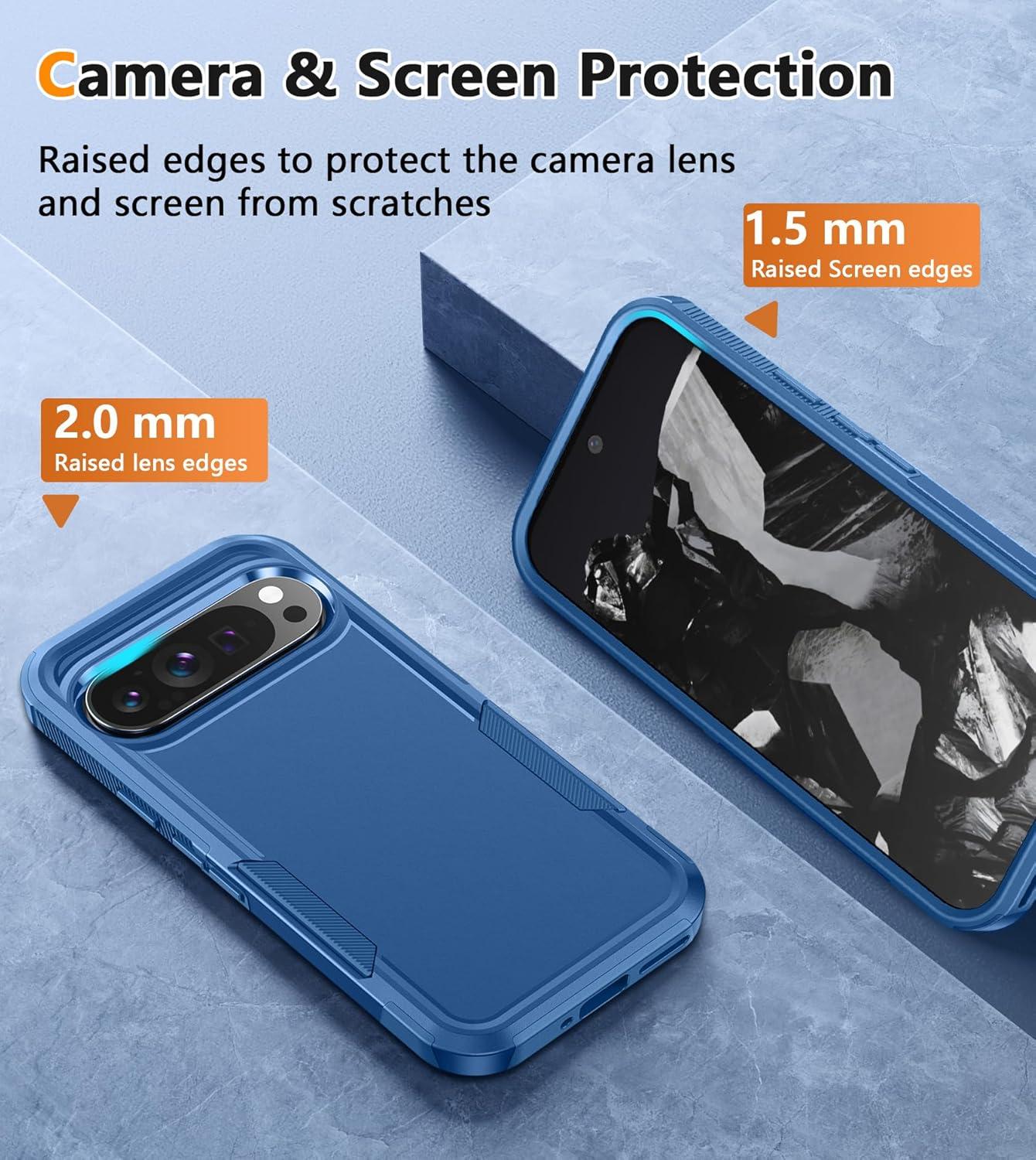imageFNTCASE for Samsung Galaxy A155G Case Dual Layer Military Grade Drop Protection Cell Phone Cover with BeltClip Holster Shockproof Rugged Durable Heavy Duty Protective Bumper Tough BlackBlue
