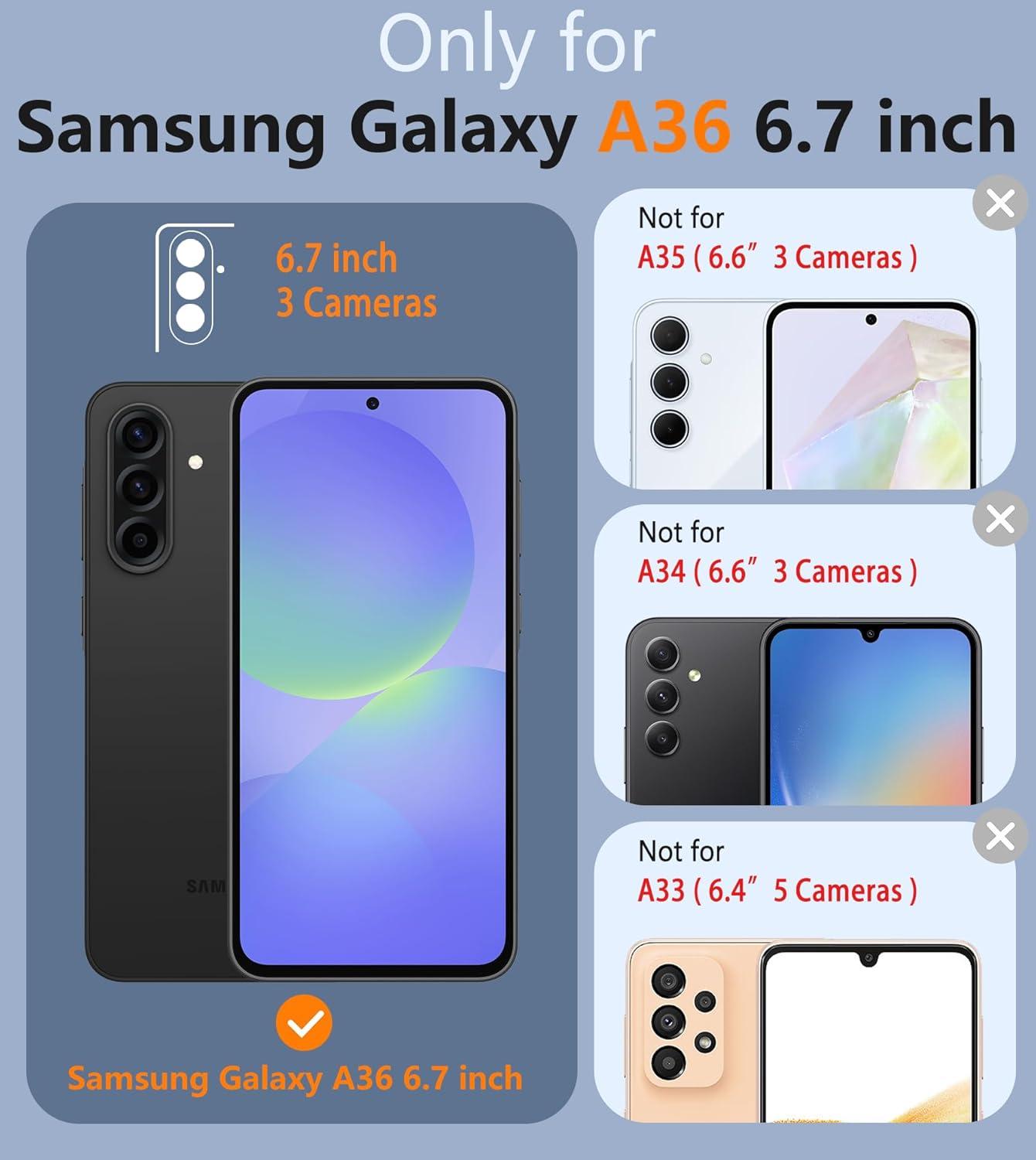 imageFNTCASE for Samsung Galaxy A155G Case Dual Layer Military Grade Drop Protection Cell Phone Cover with BeltClip Holster Shockproof Rugged Durable Heavy Duty Protective Bumper Tough BlackMint Green