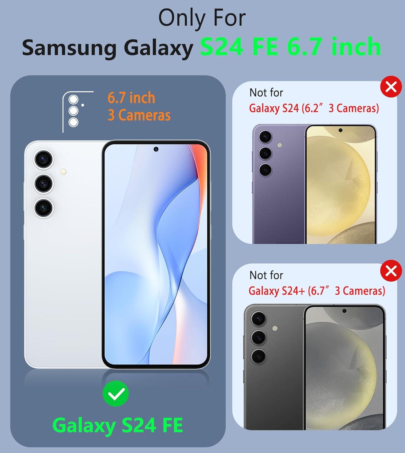 imageFNTCASE for Samsung Galaxy A155G Case Dual Layer Military Grade Drop Protection Cell Phone Cover with BeltClip Holster Shockproof Rugged Durable Heavy Duty Protective Bumper Tough BlackPurple