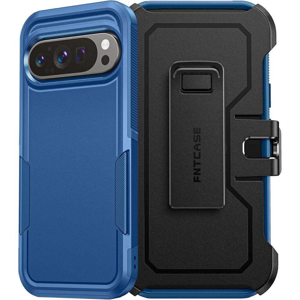 imageFNTCASE for Samsung Galaxy A155G Case Dual Layer Military Grade Drop Protection Cell Phone Cover with BeltClip Holster  Shockproof Rugged Durable Heavy Duty Protective Bumper Tough BlackBlue