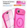 FNTCASE for Google Pixel 10a Case: [Compatible with Magsafe] Translucent Matte Cases with [Screen Protector] Military Grade Shockproof Protective Magnetic Phone Cover for Pixel 10A – Black(Hot Pink)