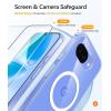 FNTCASE for Google Pixel 10a Case: [Compatible with Magsafe] Translucent Matte Cases with [Screen Protector] Military Grade Shockproof Protective Magnetic Phone Cover for Pixel 10A – Black(Clear)