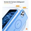 FNTCASE for Google Pixel 10a Case: [Compatible with Magsafe] Translucent Matte Cases with [Screen Protector] Military Grade Shockproof Protective Magnetic Phone Cover for Pixel 10A – Black(Ice Blue)
