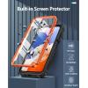 FNTCASE for Samsung Galaxy A14-5G Case: Dual-Layer Protective Textured Shockproof Rugged TPU Cover with Kickstand | Military Grade Drop Protection | Heavy Duty Cell Phone Protector – Black(Orange)