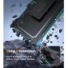FNTCASE for Samsung Galaxy A15-5G Case: Dual Layer Military Grade Drop Protection Cell Phone Cover with Belt-Clip Holster | Shockproof Rugged Durable Heavy Duty Protective Bumper Tough (Black)(Green)