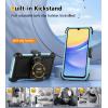 FNTCASE for Samsung Galaxy A15-5G Case: Dual Layer Military Grade Drop Protection Cell Phone Cover with Belt-Clip Holster | Shockproof Rugged Durable Heavy Duty Protective Bumper Tough (Black)(Mint Green)