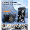 FNTCASE for Samsung Galaxy A15-5G Case: Dual Layer Military Grade Drop Protection Cell Phone Cover with Belt-Clip Holster | Shockproof Rugged Durable Heavy Duty Protective Bumper Tough (Black)(Blue)