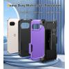 FNTCASE for Samsung Galaxy A15-5G Case: Dual Layer Military Grade Drop Protection Cell Phone Cover with Belt-Clip Holster | Shockproof Rugged Durable Heavy Duty Protective Bumper Tough (Black)(Purple)