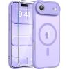 FNTCASE for Google Pixel 10a Case: [Compatible with Magsafe] Translucent Matte Cases with [Screen Protector] Military Grade Shockproof Protective Magnetic Phone Cover for Pixel 10A – Black(Light Purple)