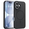 FNTCASE for Google Pixel 10a Case: [Compatible with Magsafe] Translucent Matte Cases with [Screen Protector] Military Grade Shockproof Protective Magnetic Phone Cover for Pixel 10A – Black(Full Black)