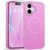 FNTCASE for Google Pixel 10a Case: [Compatible with Magsafe] Translucent Matte Cases with [Screen Protector] Military Grade Shockproof Protective Magnetic Phone Cover for Pixel 10A – Black(Full Pink)