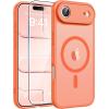 FNTCASE for Google Pixel 10a Case: [Compatible with Magsafe] Translucent Matte Cases with [Screen Protector] Military Grade Shockproof Protective Magnetic Phone Cover for Pixel 10A – Black(Orange)