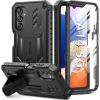 FNTCASE for Samsung Galaxy A14-5G Case: Dual-Layer Protective Textured Shockproof Rugged TPU Cover with Kickstand | Military Grade Drop Protection | Heavy Duty Cell Phone Protector – Black(Black)