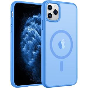 FNTCASE for Google Pixel 10a Case: [Compatible with Magsafe] Translucent Matte Cases with [Screen Protector] Military Grade Shockproof Protective Magnetic Phone Cover for Pixel 10A – Black(Ice Blue)