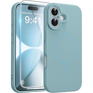FNTCASE for Google Pixel 10a Case: [Compatible with Magsafe] Translucent Matte Cases with [Screen Protector] Military Grade Shockproof Protective Magnetic Phone Cover for Pixel 10A – Black(Full Blue)