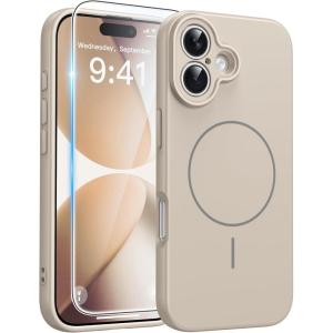 FNTCASE for Google Pixel 10a Case: [Compatible with Magsafe] Translucent Matte Cases with [Screen Protector] Military Grade Shockproof Protective Magnetic Phone Cover for Pixel 10A – Black(Full White)