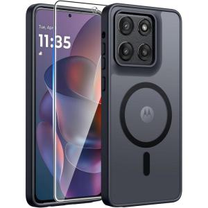 FNTCASE for Google Pixel 10a Case: [Compatible with Magsafe] Translucent Matte Cases with [Screen Protector] Military Grade Shockproof Protective Magnetic Phone Cover for Pixel 10A – Black(Clear)