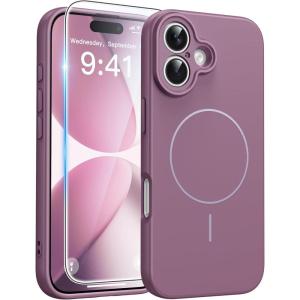 FNTCASE for Google Pixel 10a Case: [Compatible with Magsafe] Translucent Matte Cases with [Screen Protector] Military Grade Shockproof Protective Magnetic Phone Cover for Pixel 10A – Black(Full Purple)