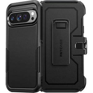 FNTCASE for Samsung Galaxy A15-5G Case: Dual Layer Military Grade Drop Protection Cell Phone Cover with Belt-Clip Holster | Shockproof Rugged Durable Heavy Duty Protective Bumper Tough (Black)(Black)