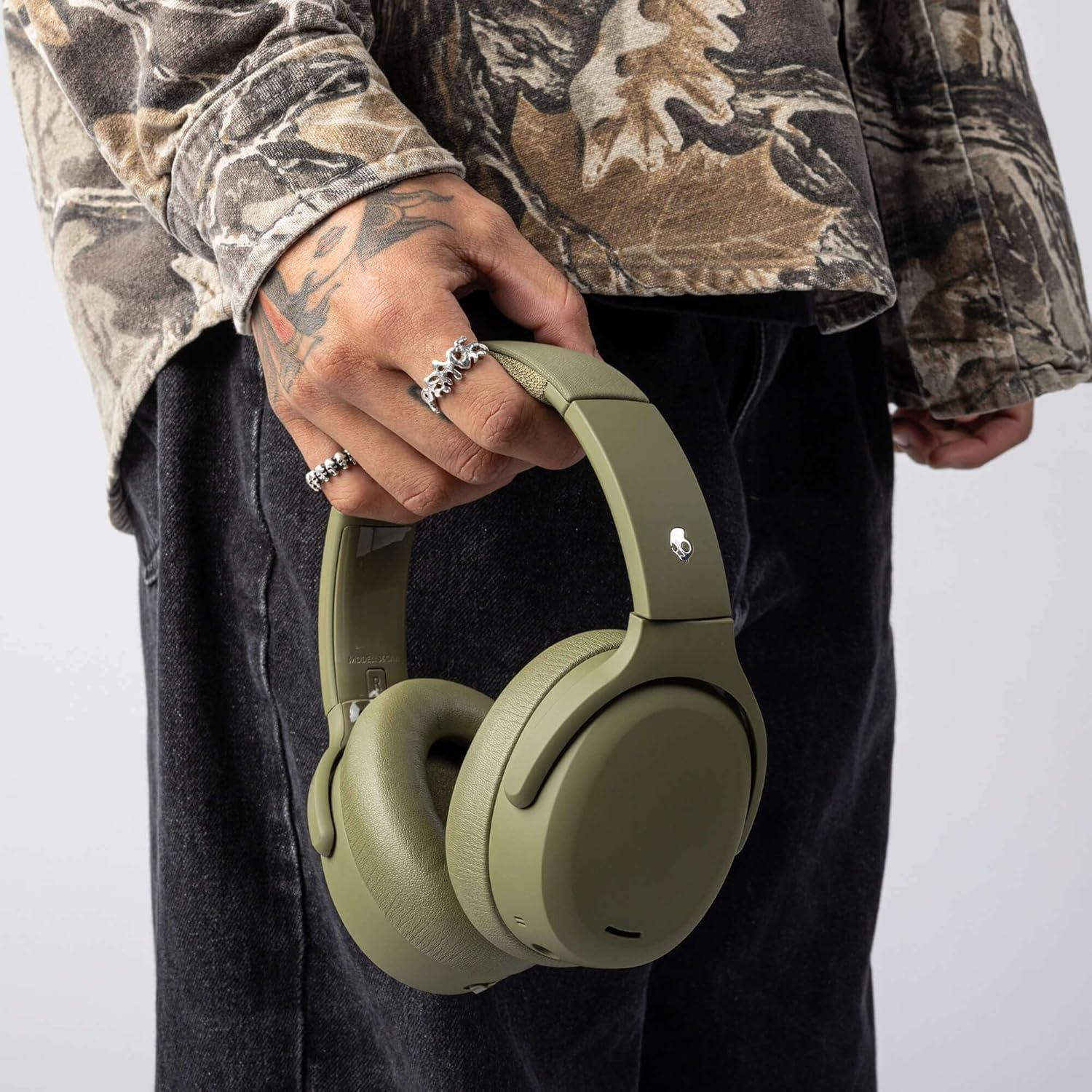 imageSkullcandy Crusher ANC 2 Wireless OverEar Bluetooth Headphones with MultiSensory Bass Active Noise Cancelling Up to 60 Hours Battery Microphone for iPhone Android Realtree Edge Colors EspressoDrab