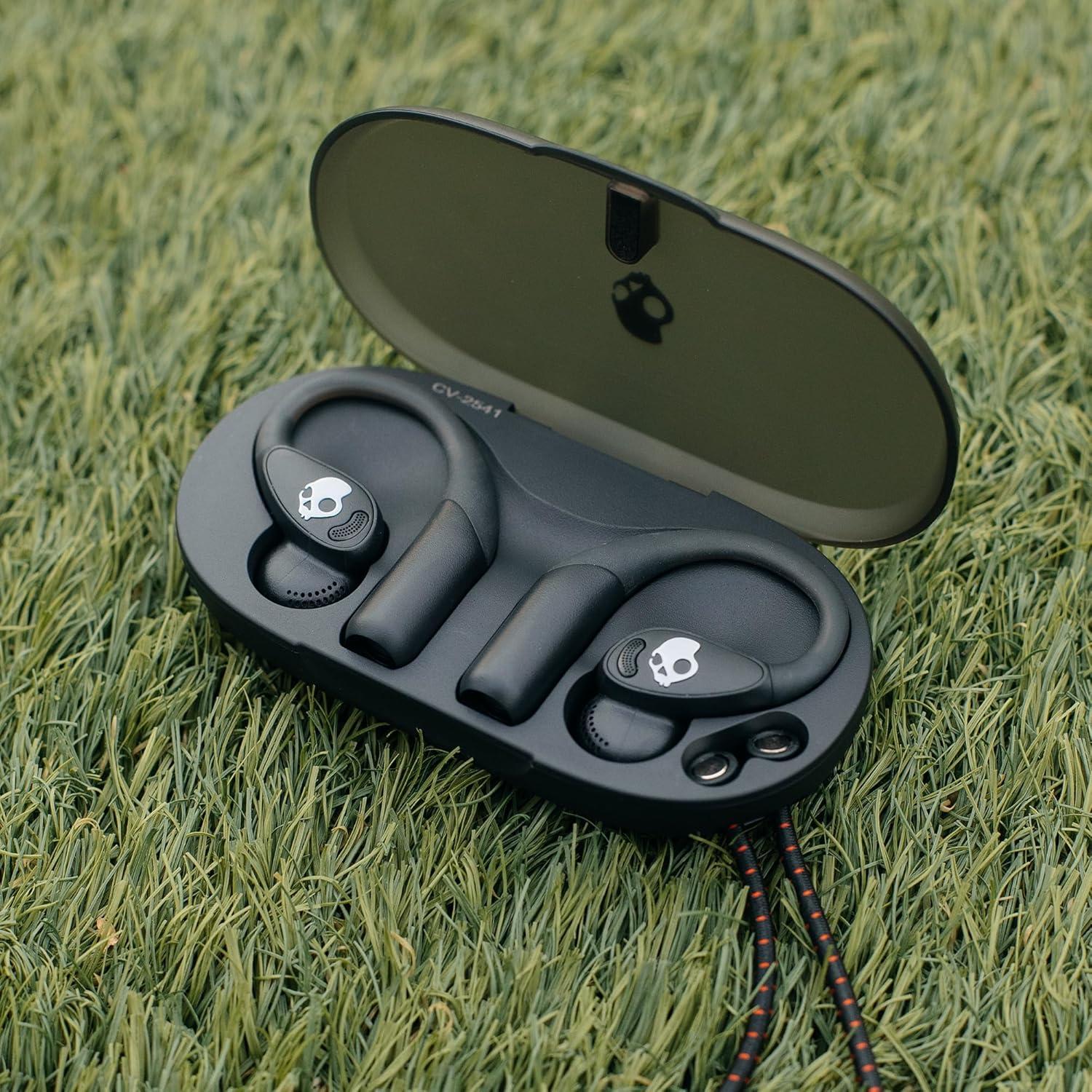 imageSkullcandy Push 540 Open Wireless OpenEar Bluetooth Earbuds Headphones Sweat and Water Resistant 42 Hours Battery Detachable Neckband Secure Fit Microphone for iPhone Android BoneTrue Black