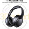 Hybrid Active Noise Cancelling Headphones 120H Long Playtime, 6 ENC Mic, Wireless Over-Ear Bluetooth 6.0 Headphones,Hi-Res Audio, Memory Foam Earcup, Transparency Mode ANC Headphone for Travel Office(Black)