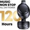 Hybrid Active Noise Cancelling Headphones 120H Long Playtime, 6 ENC Mic, Wireless Over-Ear Bluetooth 6.0 Headphones,Hi-Res Audio, Memory Foam Earcup, Transparency Mode ANC Headphone for Travel Office(Black)