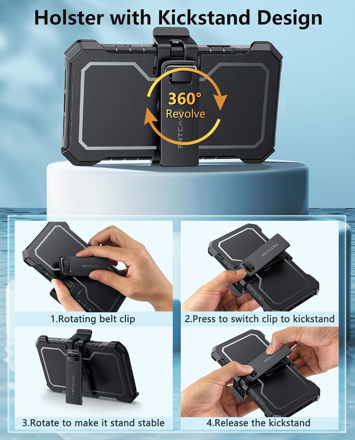 image:imageFNTCASE for iPhone 11 Phone Case for iPhone XR Case Builtin Screen Protector amp Kickstand Military Grade Drop Protection Heavy Duty Full Protective Shockproof TPU Rugged Phone Cover BlackTBlack