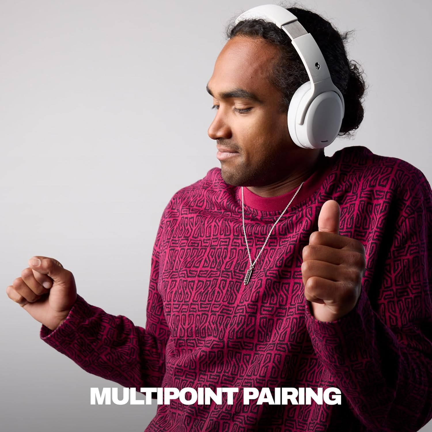 image:imageSkullcandy Crusher ANC 2 Wireless OverEar Bluetooth Headphones with MultiSensory Bass Active Noise Cancelling Up to 60 Hours Battery Microphone for iPhone Android All Love 2026Bone