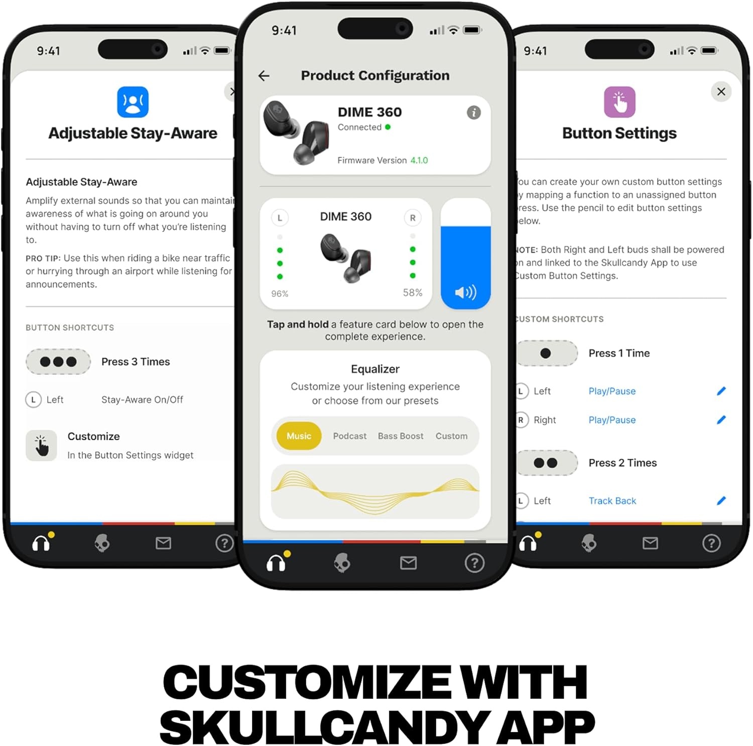 image:imageSkullcandy Dime 360 Wireless Earbuds Bluetooth Headphones Noise Isolating Fit Up to 28 Hours Battery Microphone for iPhone Android Easy Carry with ClipAnywhere Case True BlackBone