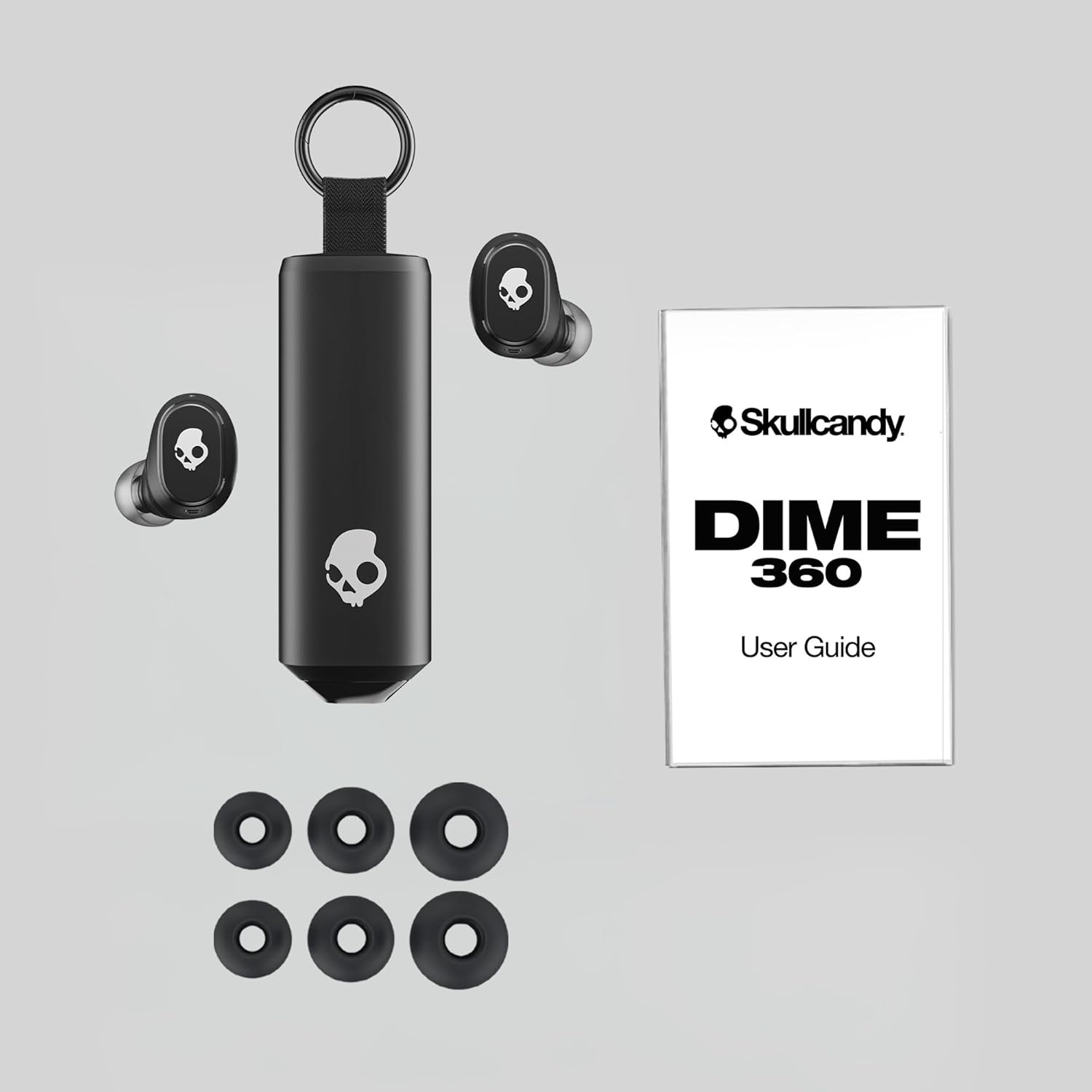 image:imageSkullcandy Dime 360 Wireless Earbuds Bluetooth Headphones Noise Isolating Fit Up to 28 Hours Battery Microphone for iPhone Android Easy Carry with ClipAnywhere Case True BlackTrue Black