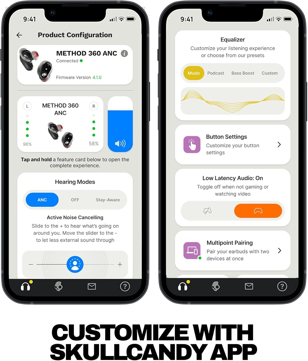 image:imageSkullcandy Method 360 ANC Wireless Earbuds Sound by Bose Bluetooth Headphones Premium Noise Cancelling Up to 40 Hrs Battery Sweat and Water Resistant Microphone for iPhone Android Crazy PinkTrue Black
