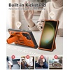 FNTCASE for Samsung Galaxy S23-Ultra Case: Military Grade Drop Proof Protection Mobile Cover with Kickstand | Matte Textured Rugged Shockproof TPU | Protective Sturdy Phone Case – Black 6.8 inch(Orange)