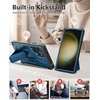 FNTCASE for Samsung Galaxy S23-Ultra Case: Military Grade Drop Proof Protection Mobile Cover with Kickstand | Matte Textured Rugged Shockproof TPU | Protective Sturdy Phone Case – Black 6.8 inch(Blue)
