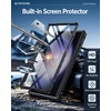 FNTCASE for Samsung Galaxy S23-Ultra Case: Military Grade Drop Proof Protection Mobile Cover with Kickstand | Matte Textured Rugged Shockproof TPU | Protective Sturdy Phone Case – Black 6.8 inch(T-Black)