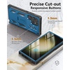 FNTCASE for Samsung Galaxy S23-Ultra Case: Military Grade Drop Proof Protection Mobile Cover with Kickstand | Matte Textured Rugged Shockproof TPU | Protective Sturdy Phone Case – Black 6.8 inch(Blue)