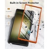 FNTCASE for Samsung Galaxy S23-Ultra Case: Military Grade Drop Proof Protection Mobile Cover with Kickstand | Matte Textured Rugged Shockproof TPU | Protective Sturdy Phone Case – Black 6.8 inch(Orange)