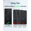 FNTCASE for Samsung Galaxy S23-Ultra Case: Military Grade Drop Proof Protection Mobile Cover with Kickstand | Matte Textured Rugged Shockproof TPU | Protective Sturdy Phone Case – Black 6.8 inch(T-Black)