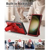 FNTCASE for Samsung Galaxy S23-Ultra Case: Military Grade Drop Proof Protection Mobile Cover with Kickstand | Matte Textured Rugged Shockproof TPU | Protective Sturdy Phone Case – Black 6.8 inch(Red)
